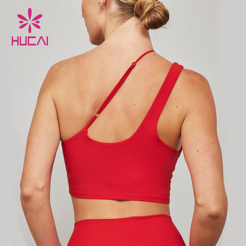OEM One Shoulder High Quality Special Straps Women Sports Bra Chinese Manufacturer-2